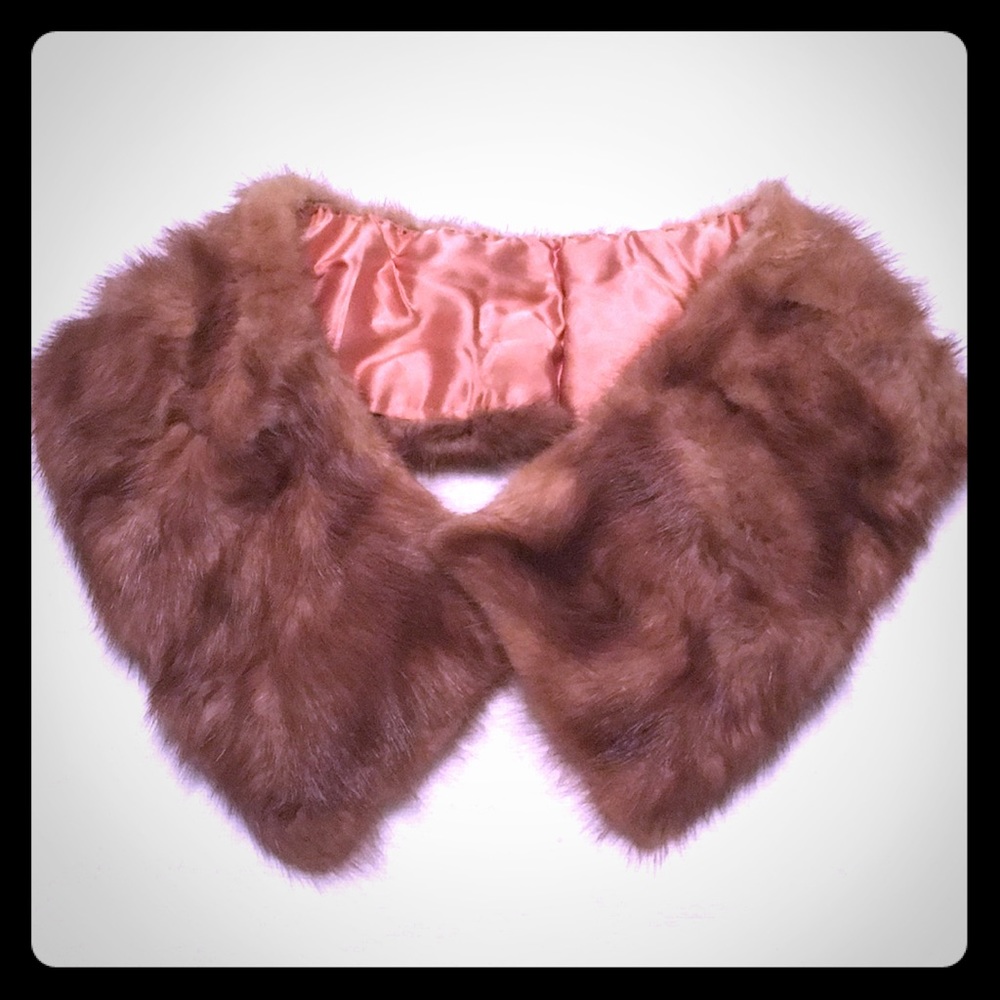 Brown fur collar